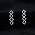 92.5 Silver CZ Diamond Link Ear Climber
