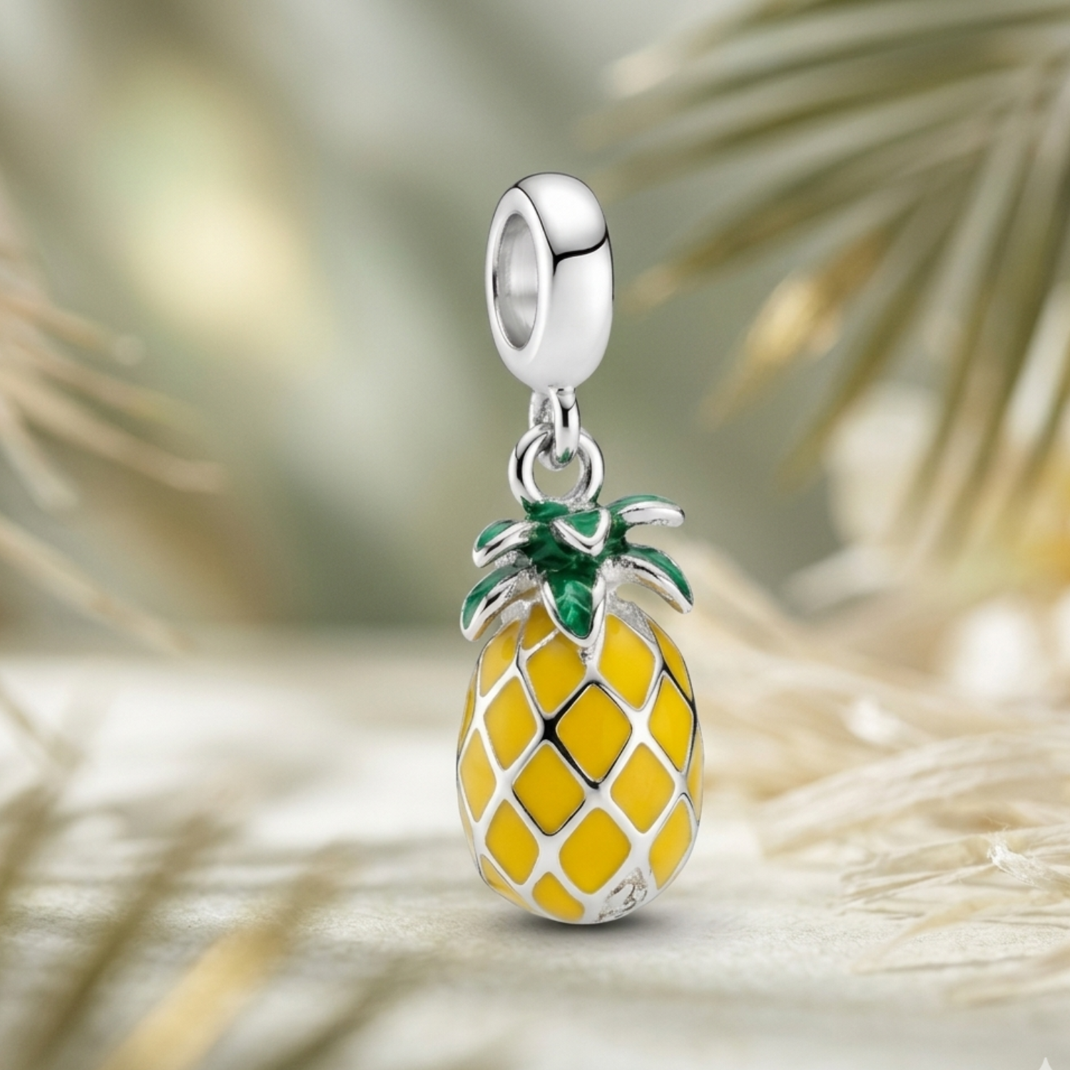 925 Silver Tropical Pineapple Dangle Charm