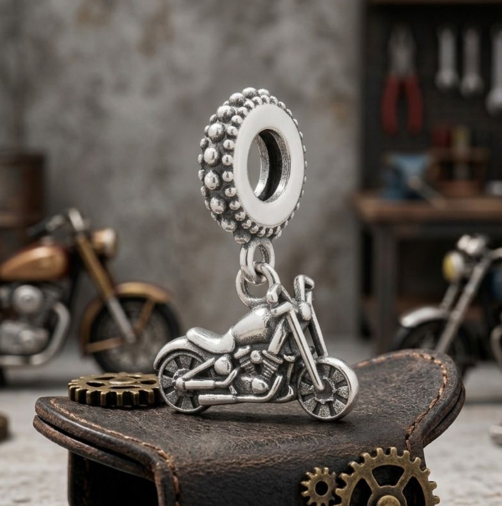 925 Silver Motorcycle Dangle Charm