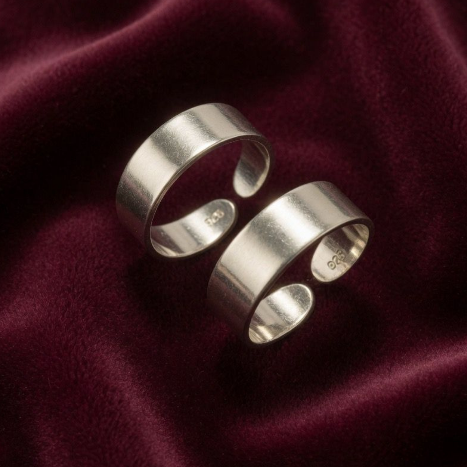 Traditional Wide Plain Band Adjustable 925 Silver Toe Ring