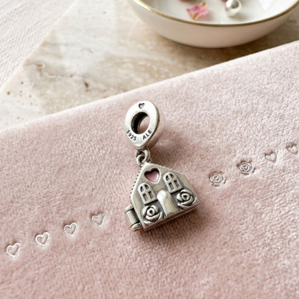925 Silver "Home is Where Mom Is" Openable Heart Charm