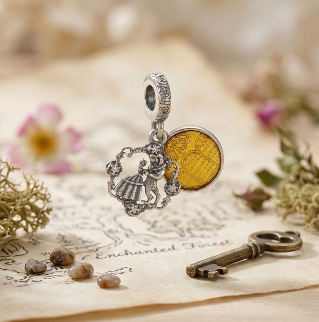 925 Silver Dancing Princess Medallion Dangle Charm
