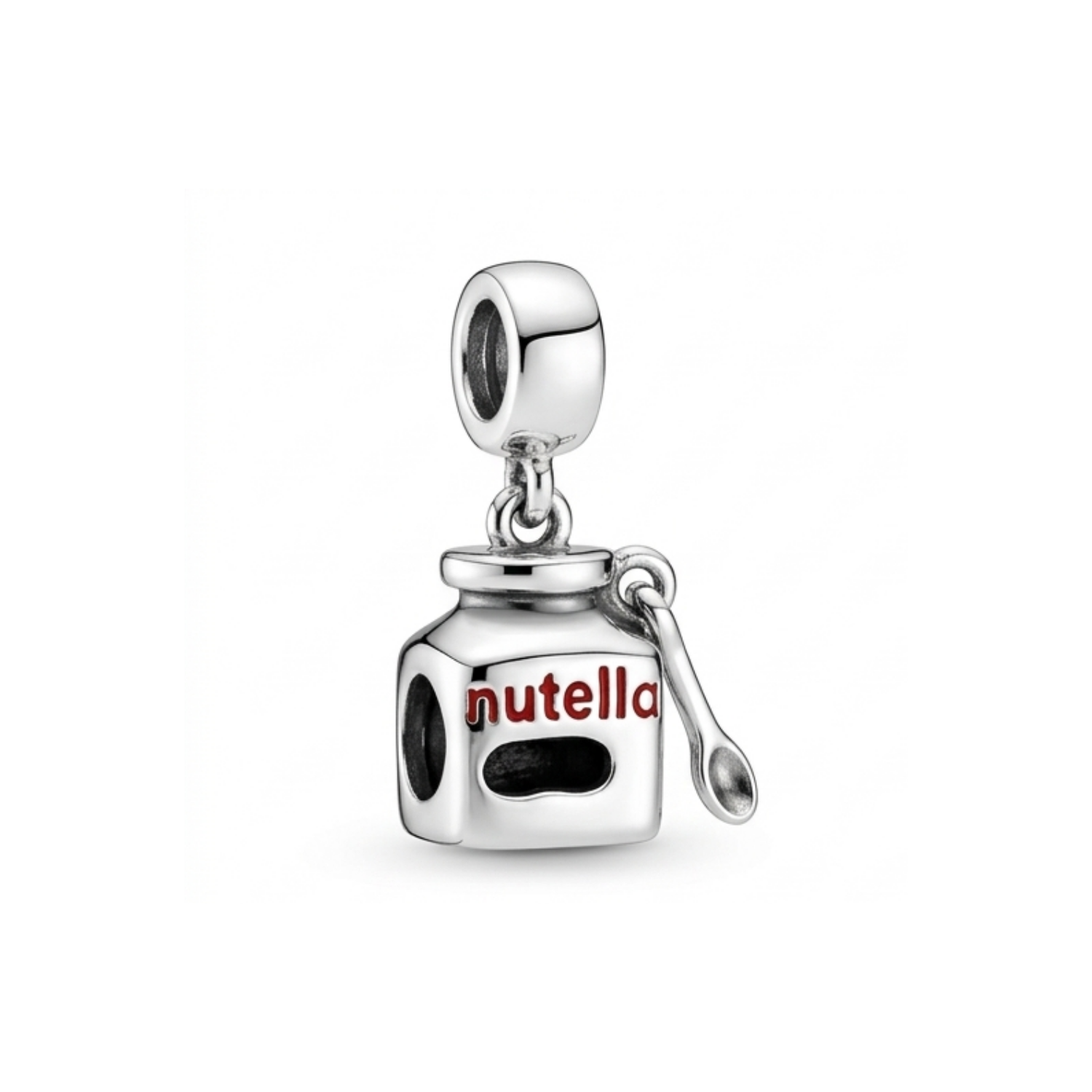 925 Silver Nutella Jar & Spoon Dangle Charm