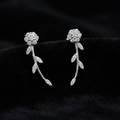 92.5 Silver CZ Rose Vine Ear Climber