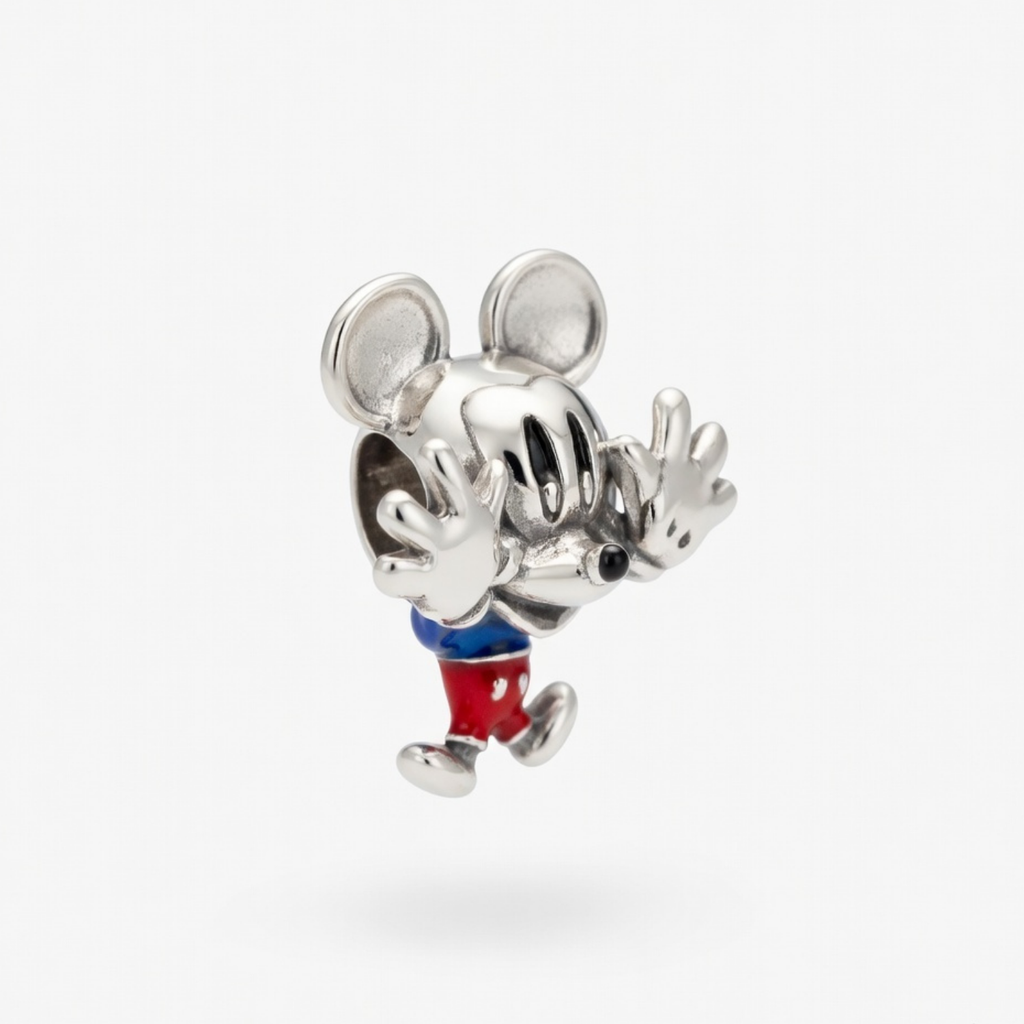 925 Silver Cheerful Mouse Charm