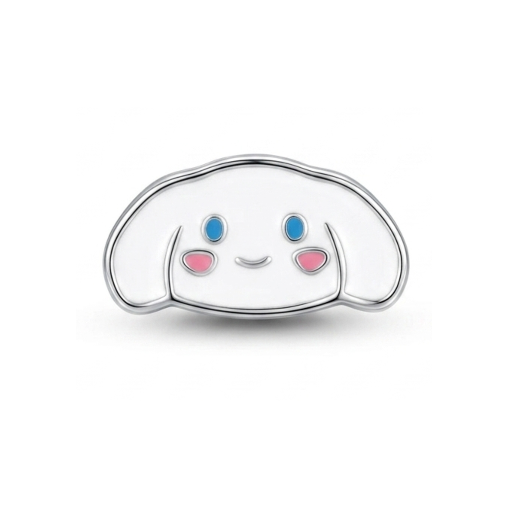 925 Silver Blue Eyes Blush Puppy Charm