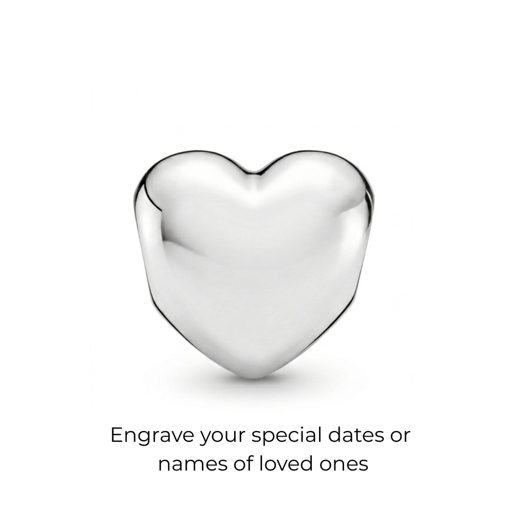 925 Silver Forever Yours Engravable Heart Charm
