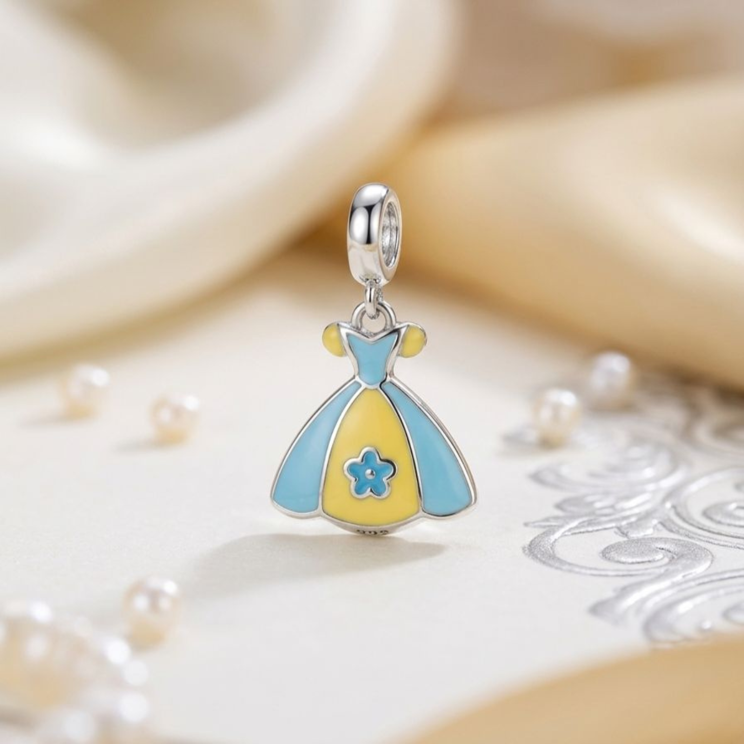 925 Silver Enchanted Gala Dress Charm