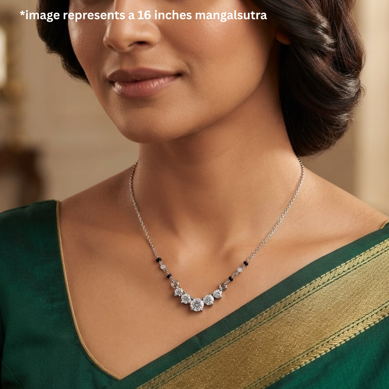 925 Silver CZ Pendant Mangalsutra