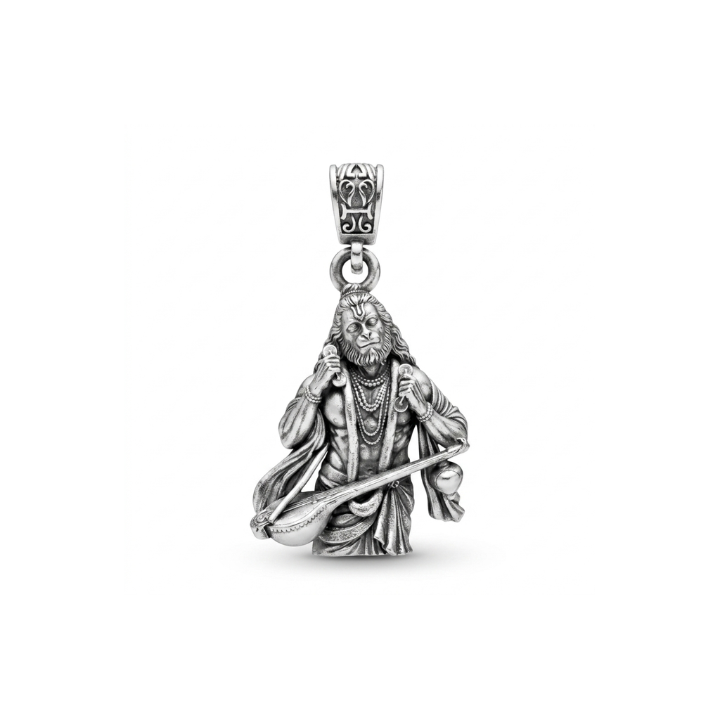 925 Silver The Bhakti Sangeet Hanuman Pendant: Devotion in Detail