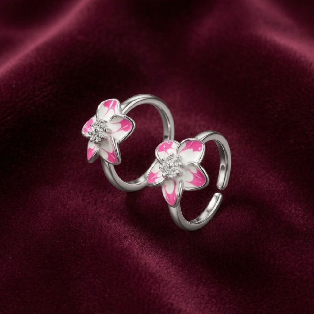 Gulabi Parijat Sterling Silver Jodvi
