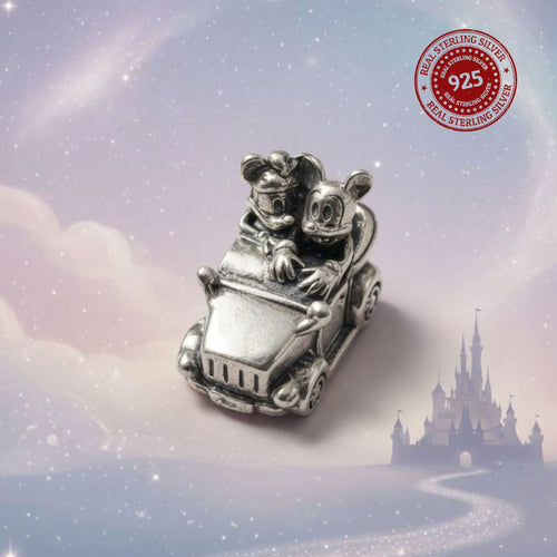 925 Silver Mickey & Minnie Vintage Roadtrip Charm