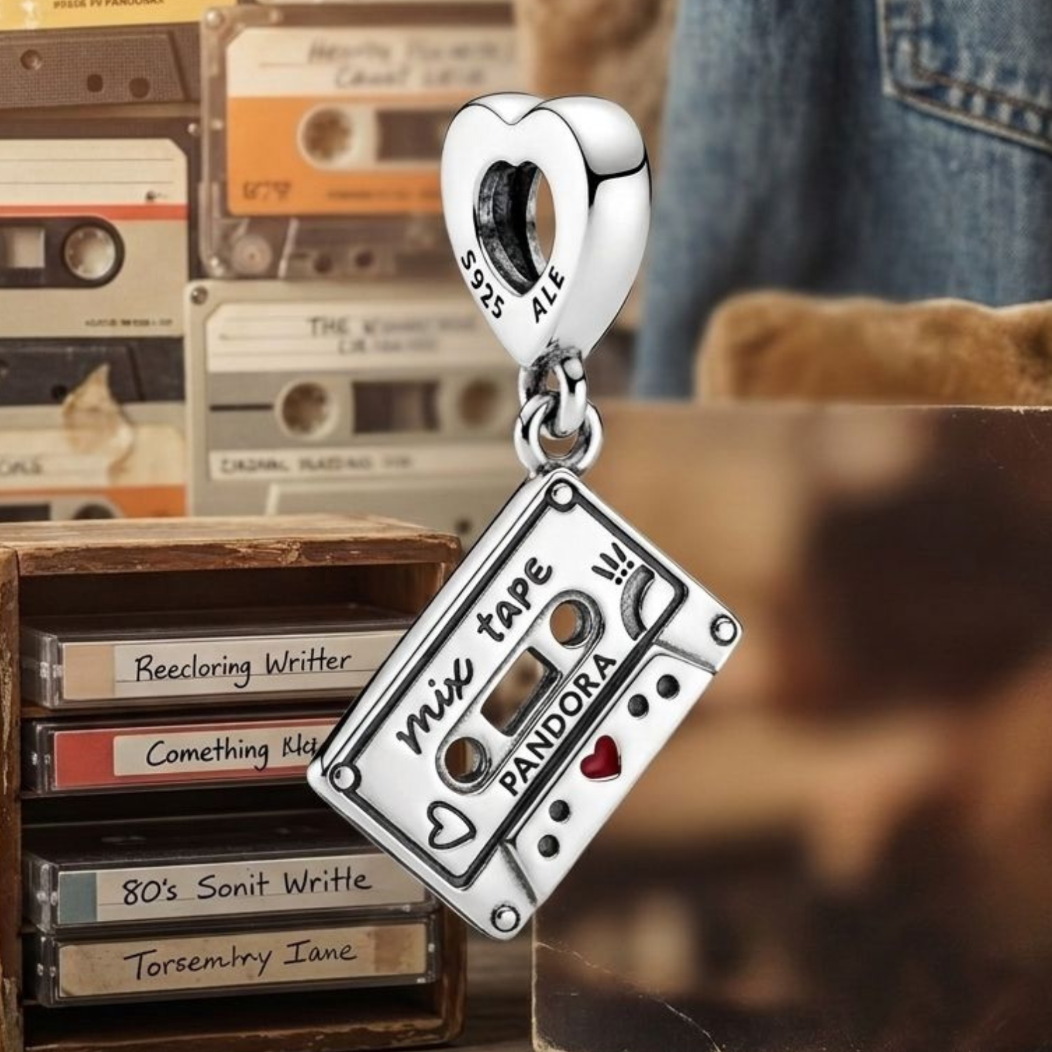925 Silver Retro Mix Tape Musical Charm