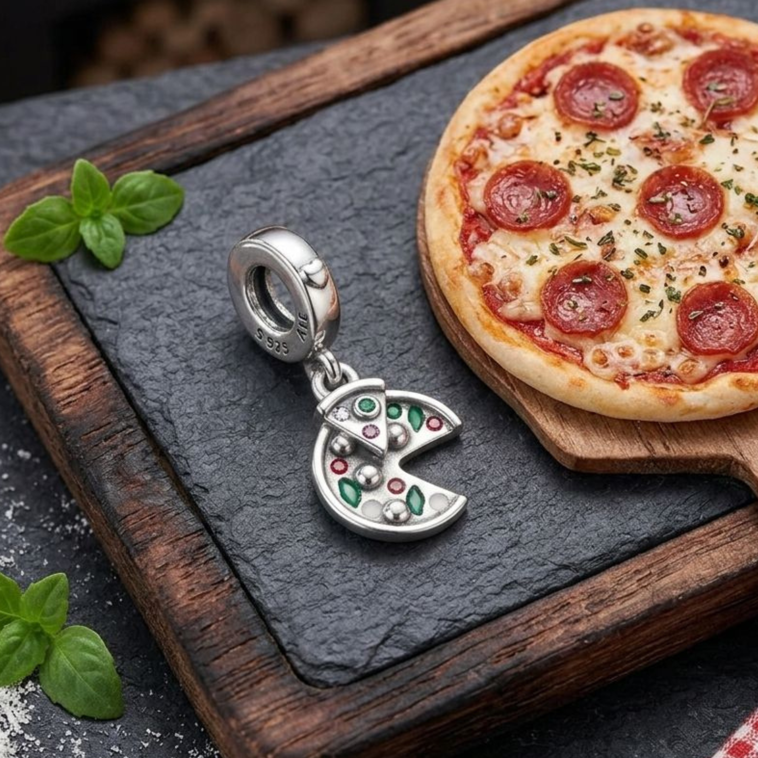 925 Silver Pizza Slice Charm – Foodie Dangle