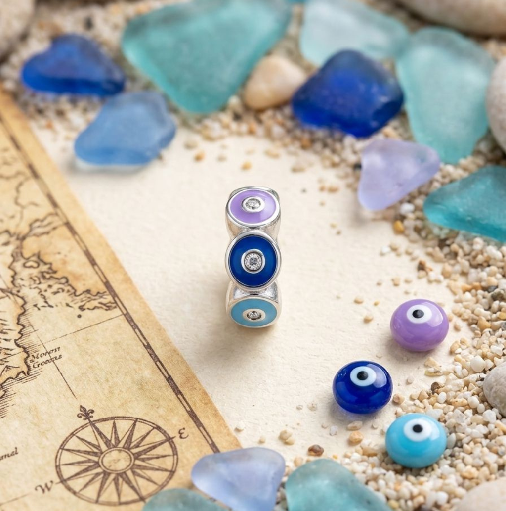 925 Silver Evil Eye Ring Charm
