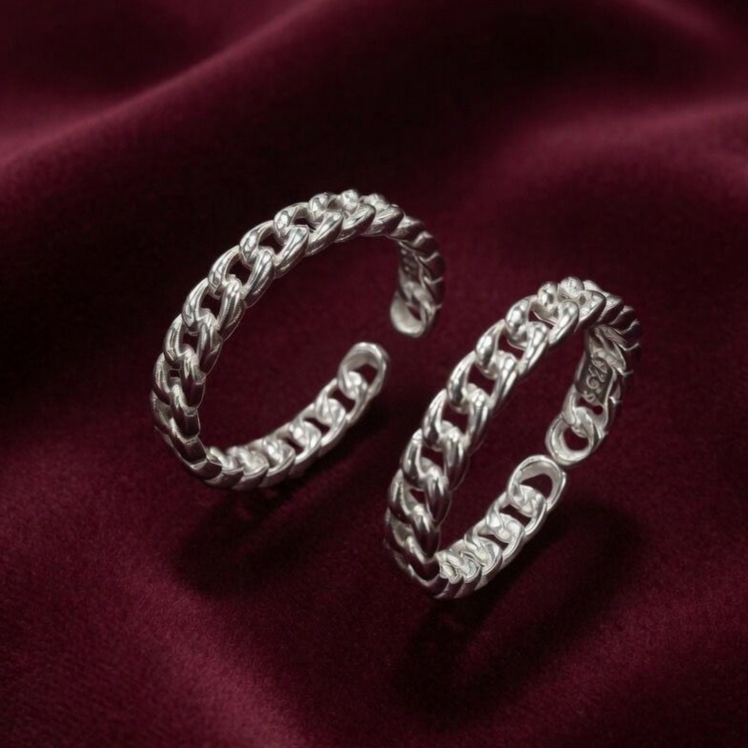Curb Chain Link Adjustable 925 Silver Toe Ring