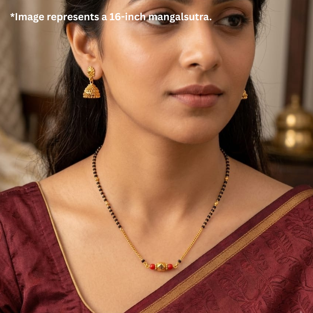 Handmade Ashtapailu Coral Mangalsutra | 24 Carat Gold Plated