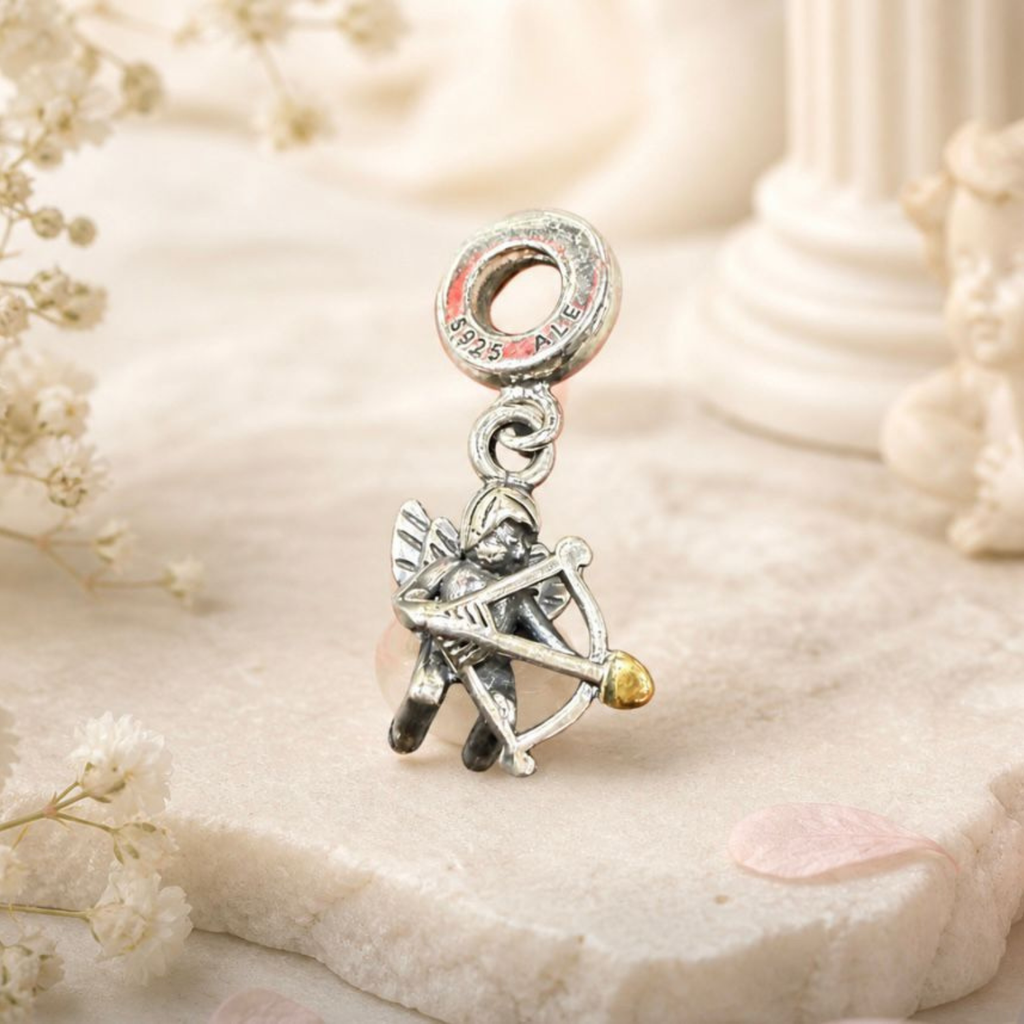 925 Silver Cupid’s Golden Arrow Charm