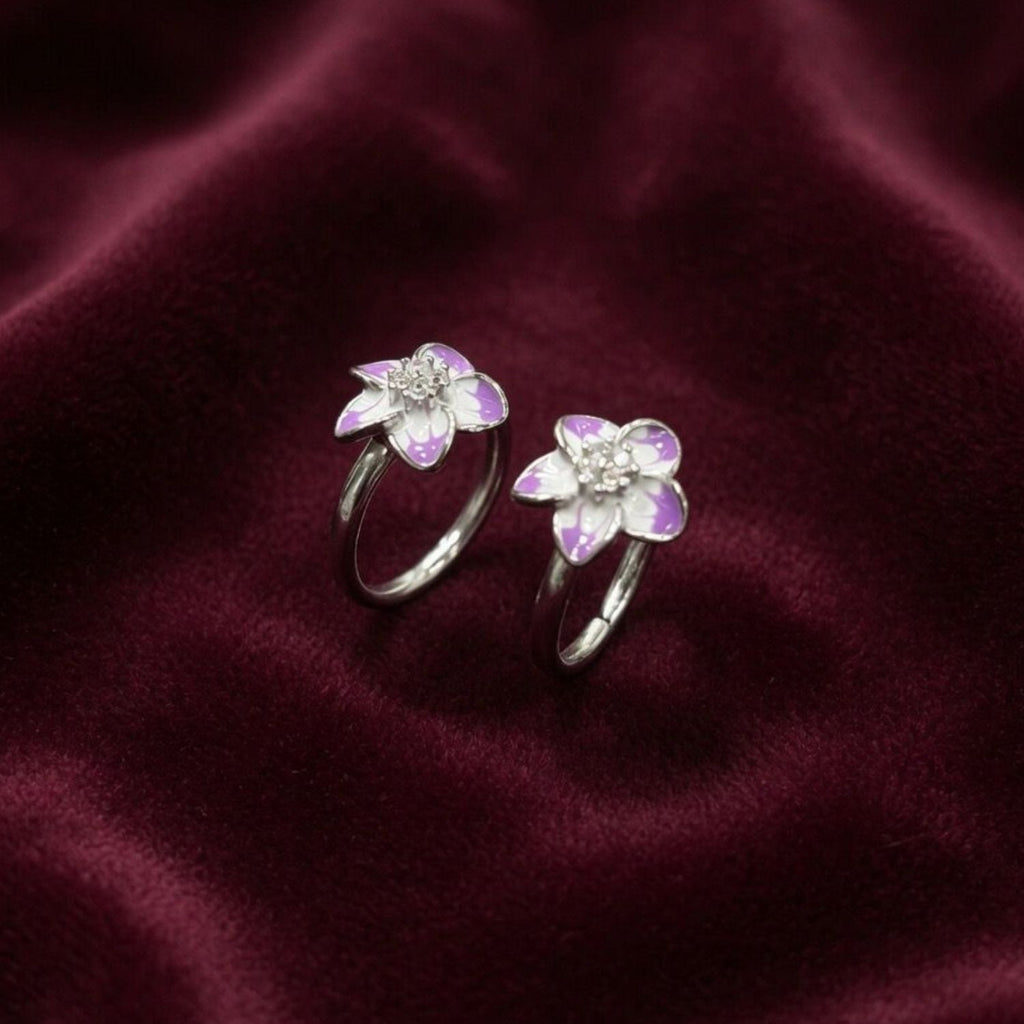 Parijat जांभळा Enamel Sterling Silver Jodvi
