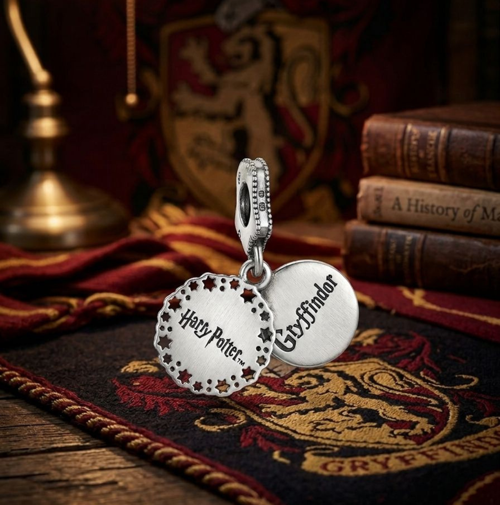 925 Silver Red House Shield of Wizard's School Dangle Charm
