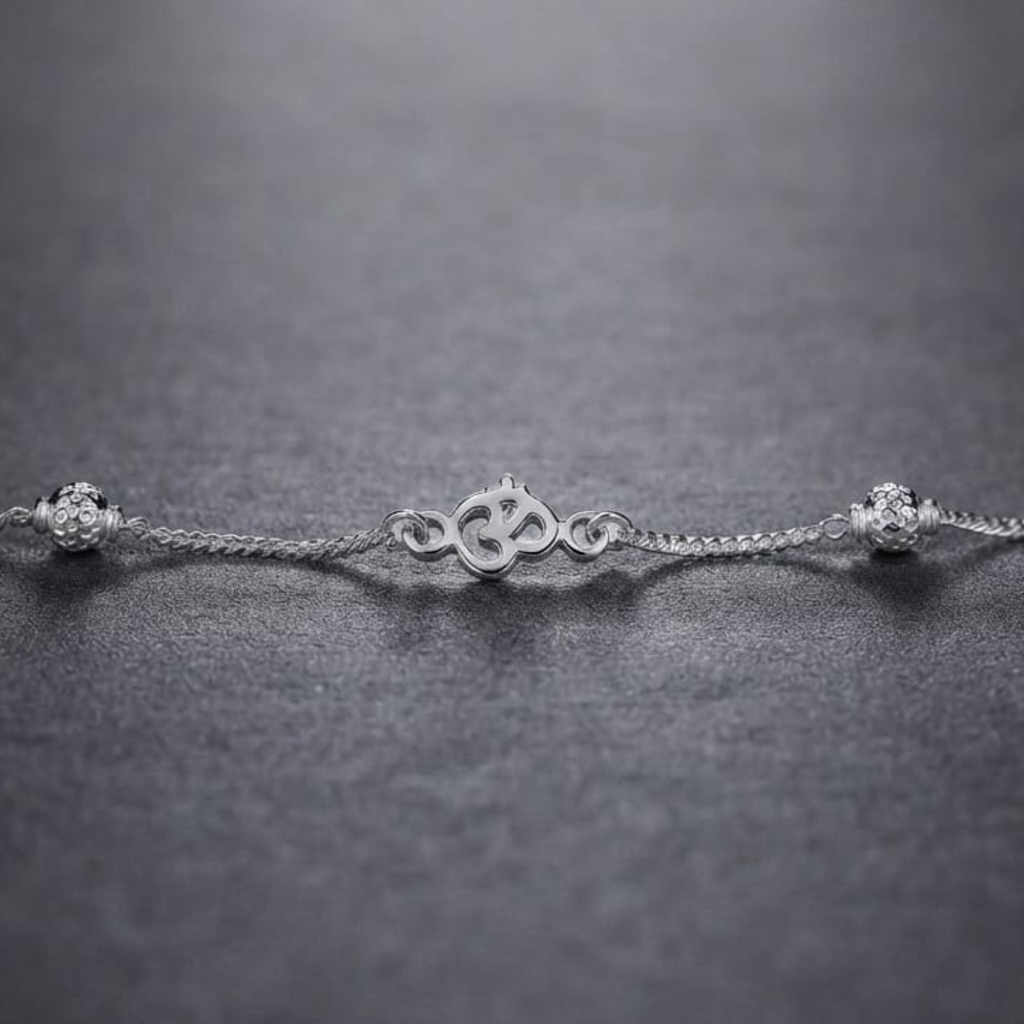Om Motif Chain Bracelet | 92.5 Sterling Silver