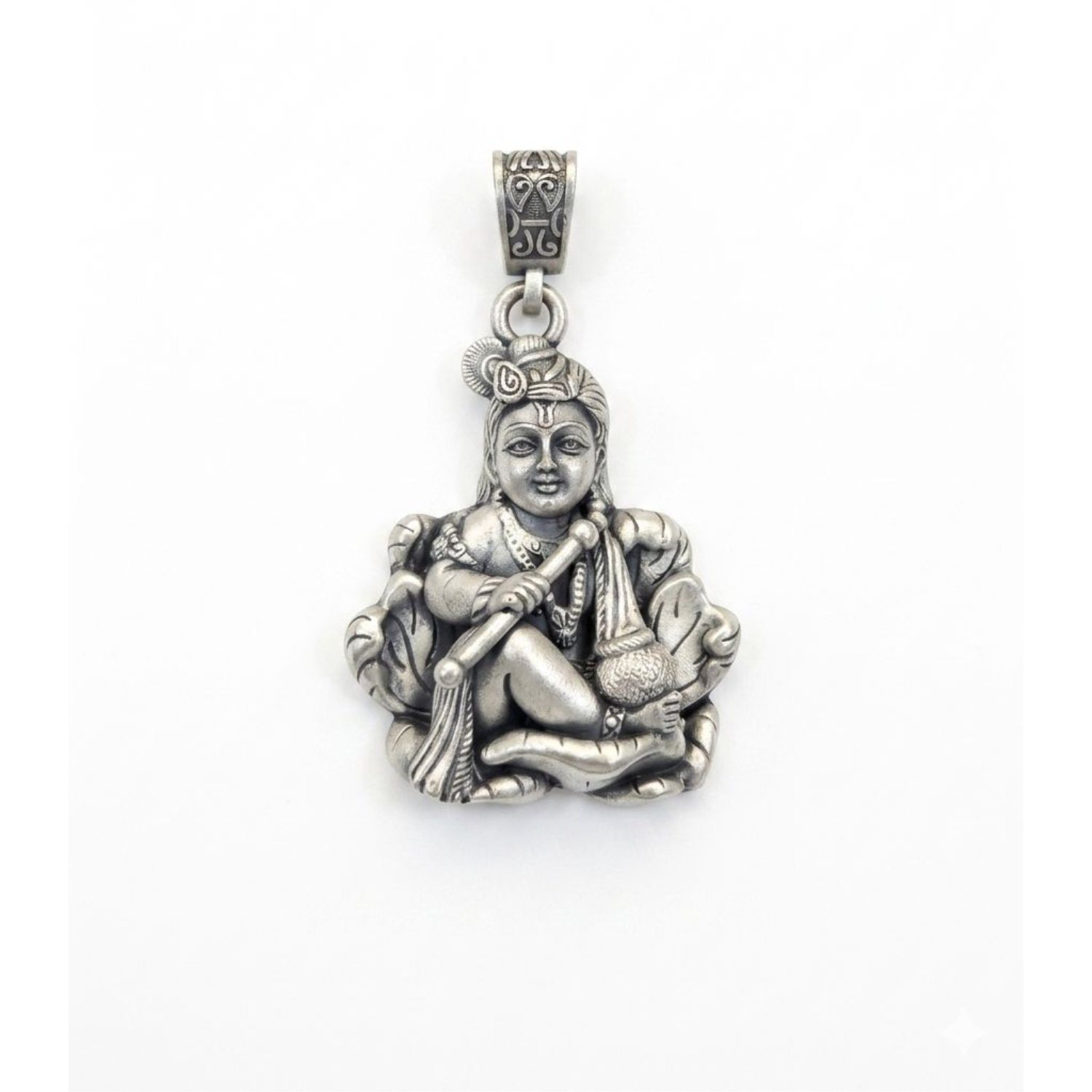 925 Silver Lord Bal Krishna: The Divine Flutist Pendant