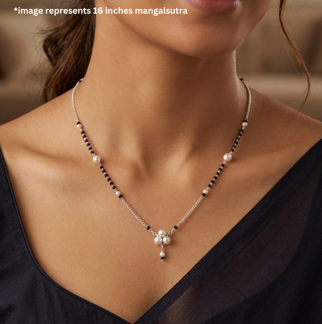 925 Silver Pearl Cluster Mangalsutra