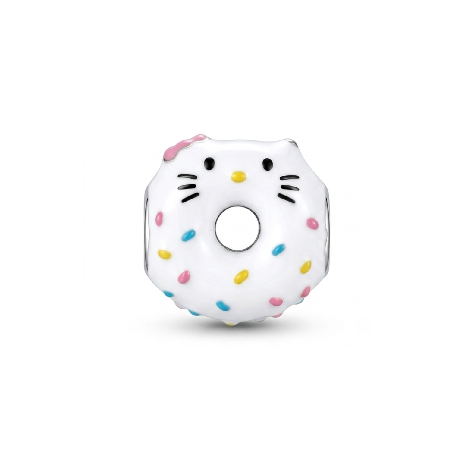 925 Silver Sweet Treat Kitty Donut Charm