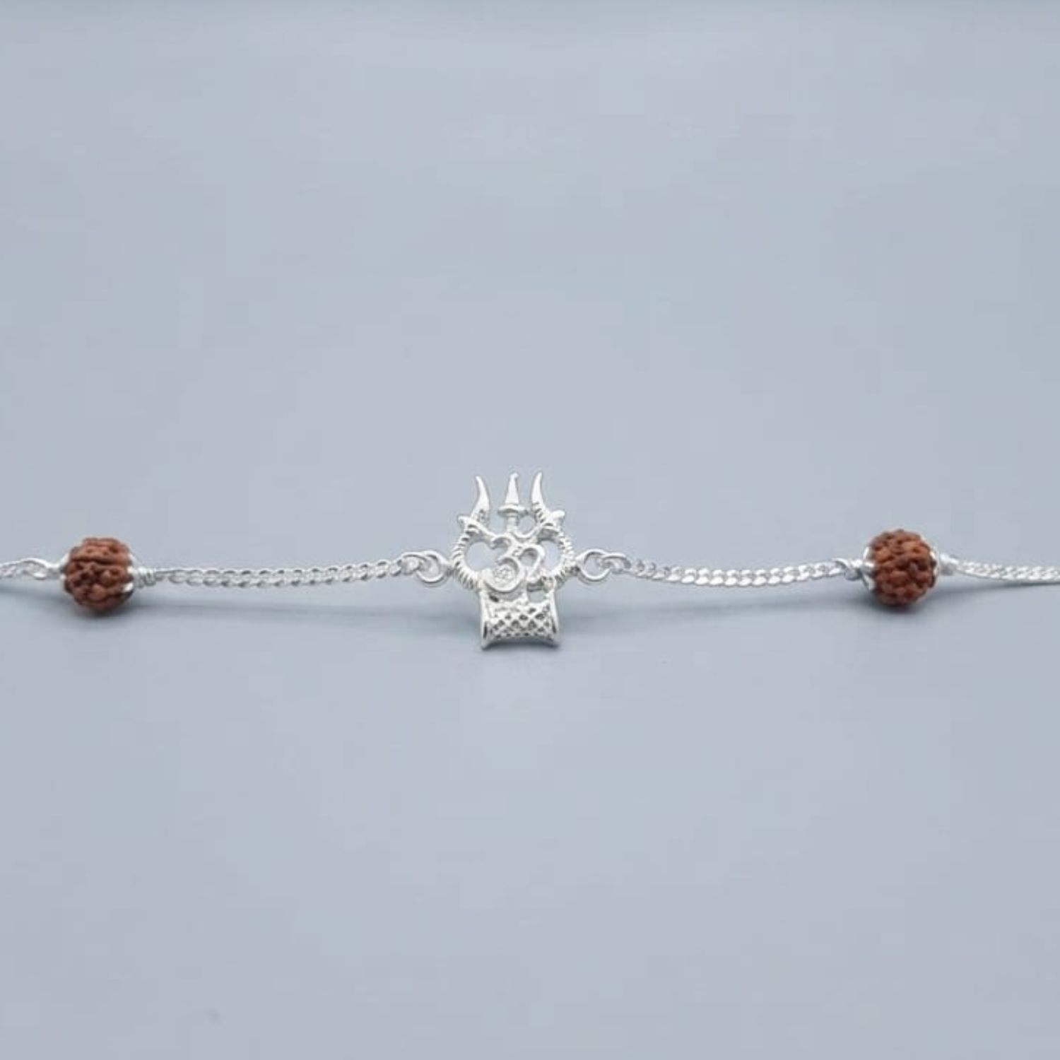 Trishul Damaru Om Rudraksh Bracelet | 92.5 Sterling Silver