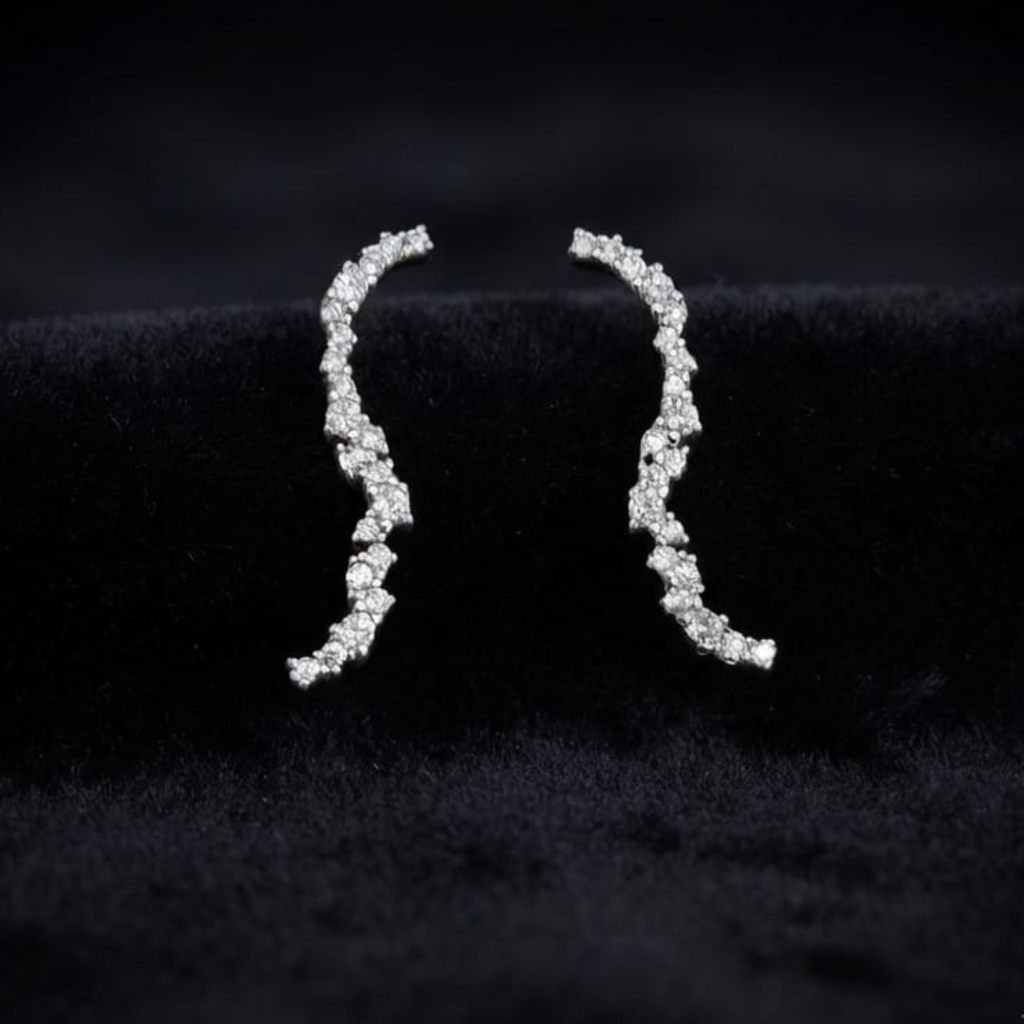 92.5 Silver CZ Wave Ear Climber