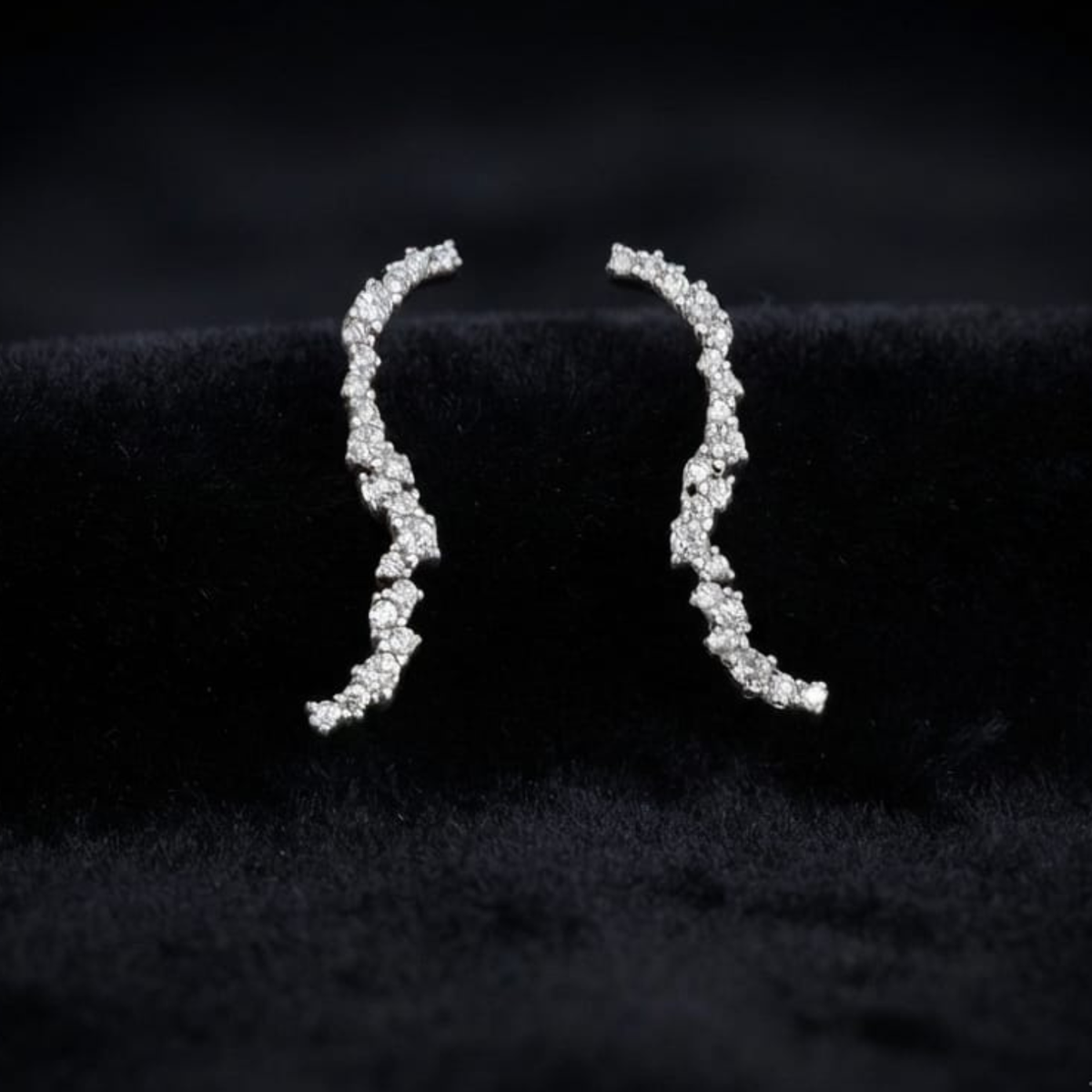 92.5 Silver CZ Wave Ear Climber