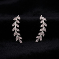 92.5 Silver CZ Leaf Vine Ear Climber