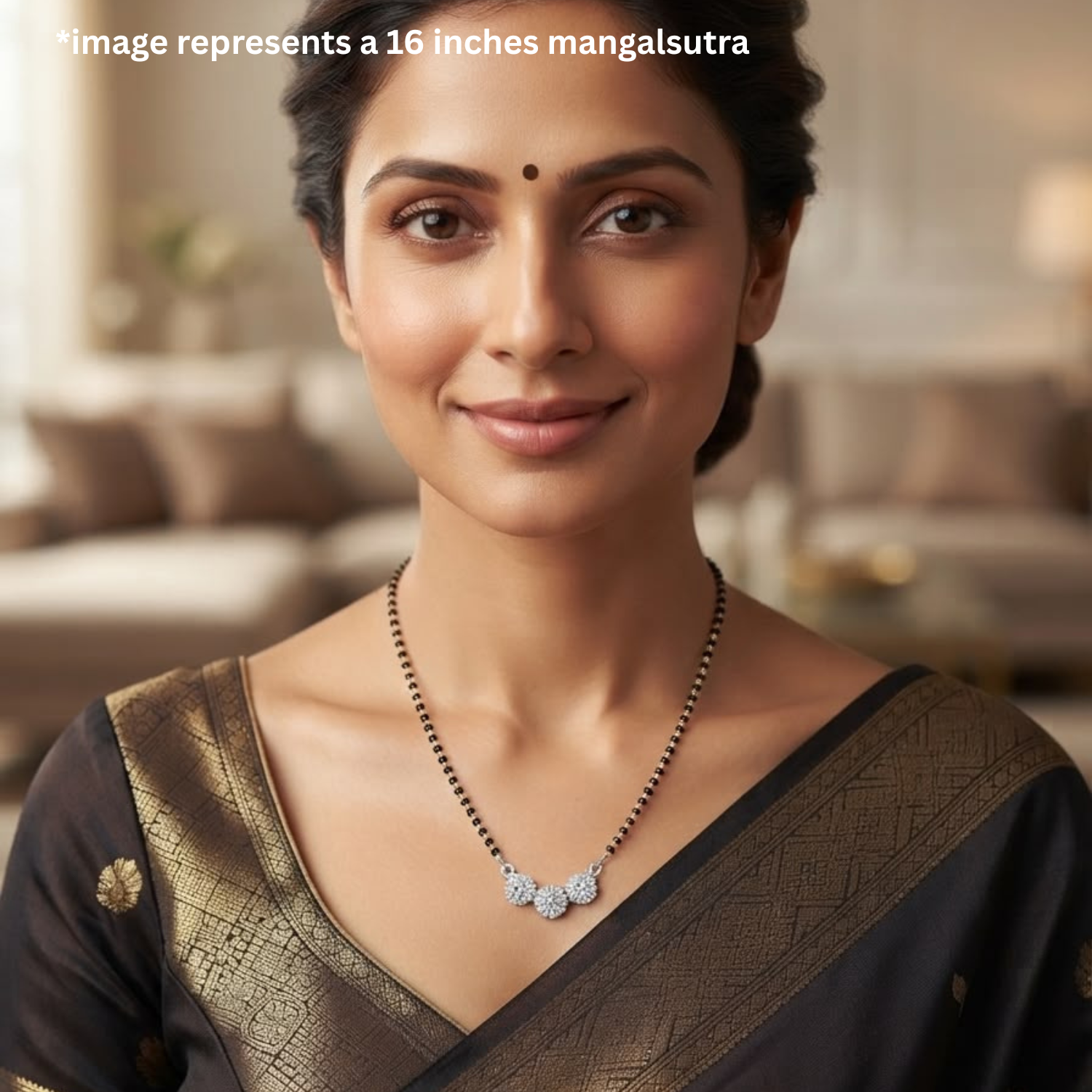 925 Silver CZ Three Kudi Mangalsutra