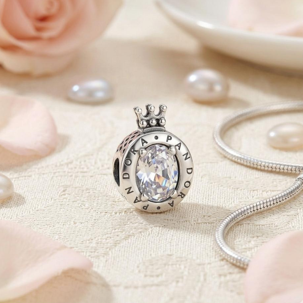 925 Silver Regal Crown Sparkling O Charm