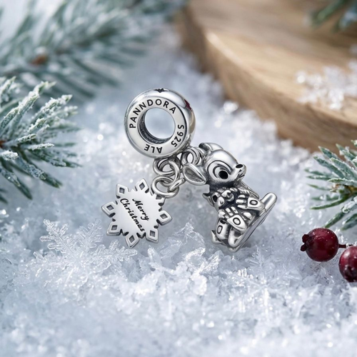 925 Silver Winter Wonderland Fawn Charm