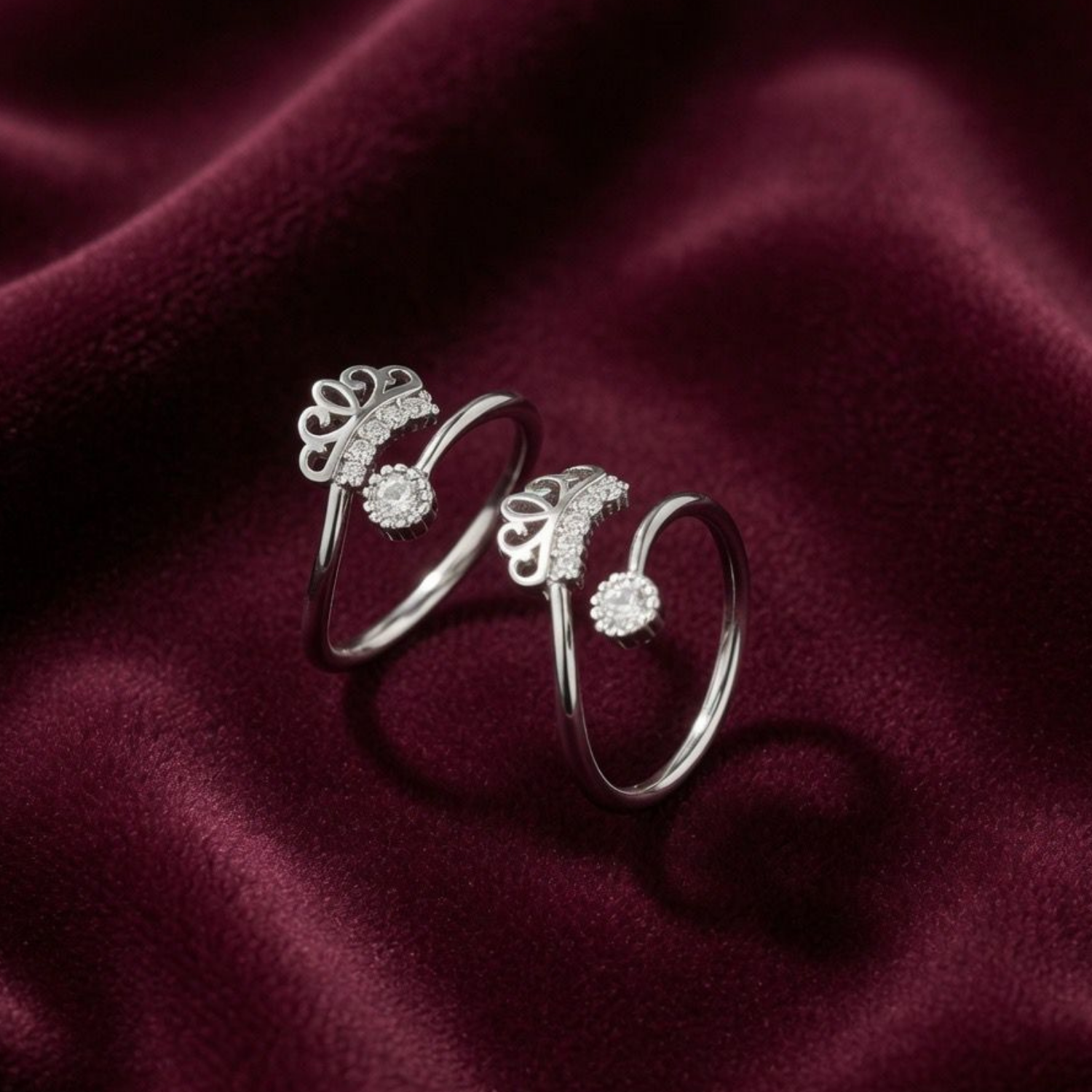 Royal Crown Bypass Jodvi 925 Silver Toe Ring