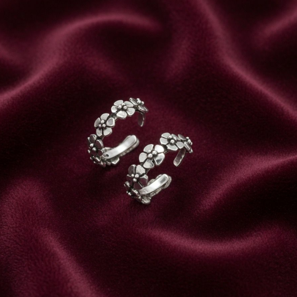 Traditional Phoolanichi Adjustable 925 Silver Toe Ring