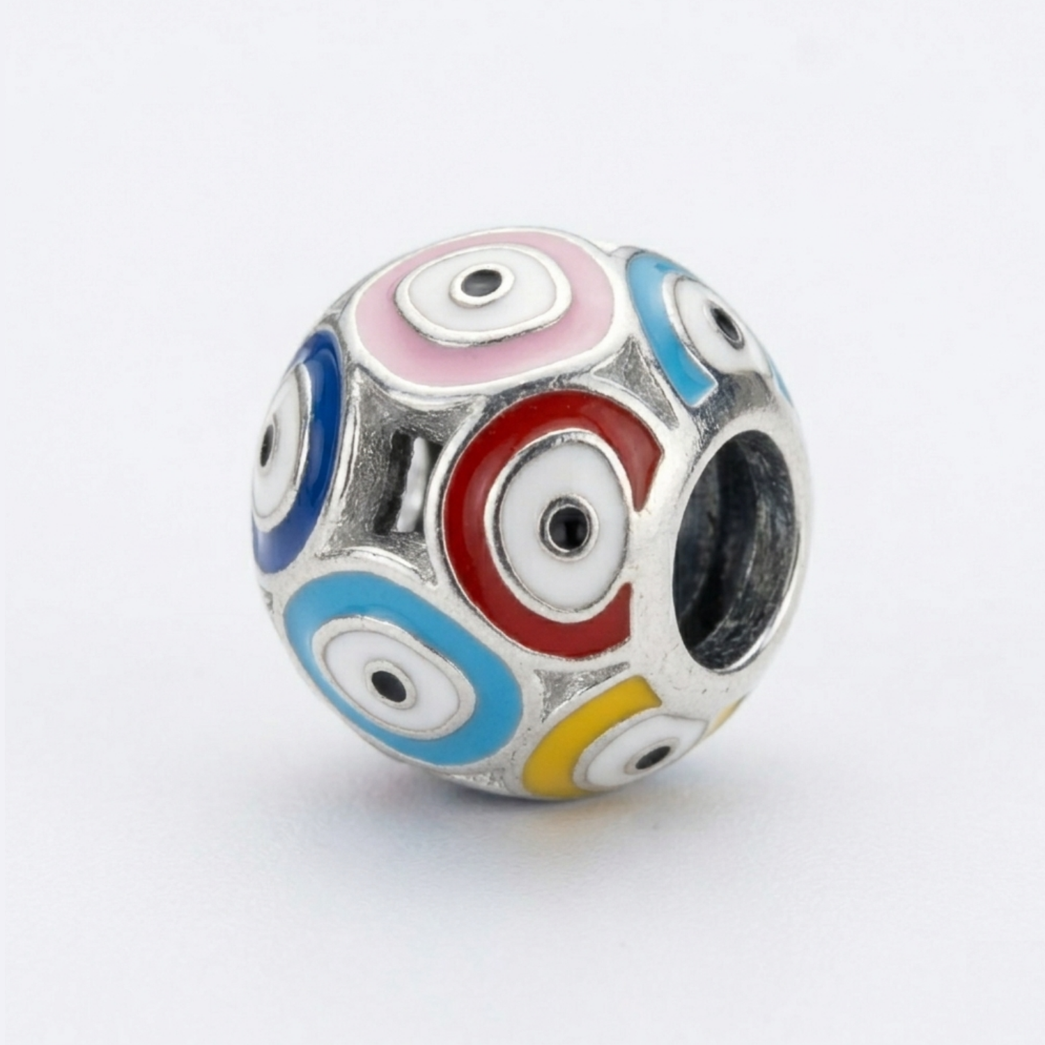 925 Silver Multicolor Evil Eye Protection Charm