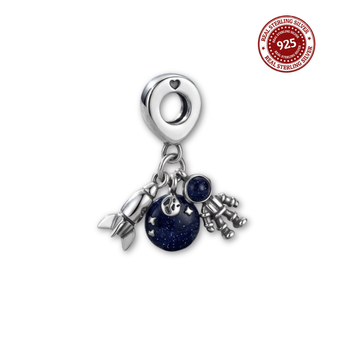 925 Silver Space Explorer Triple Dangle Charm