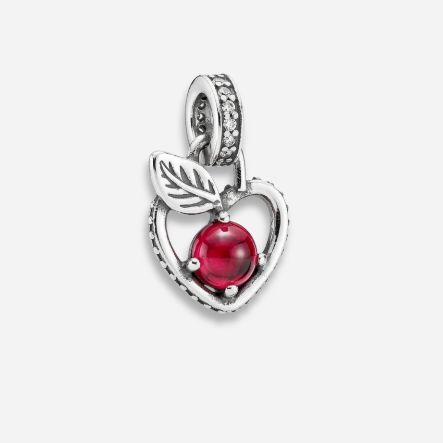 925 Silver Forbidden Apple Heart Charm