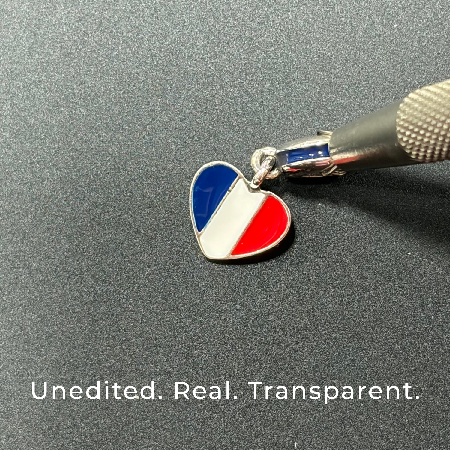 925 Silver French Heart Travel Dangle Charm