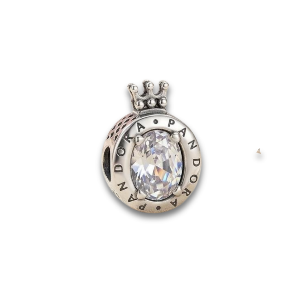 925 Silver Regal Crown Sparkling O Charm