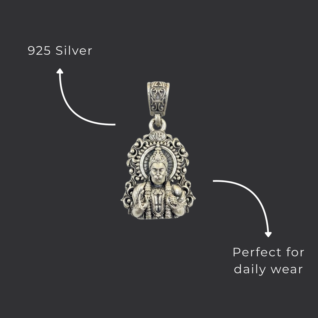 925 Silver The Shri Ram-Stuti Hanuman Amulet: A Symbol of Infinite Devotion