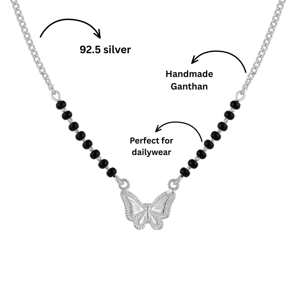 925 Silver Butterfly Mangalsutra