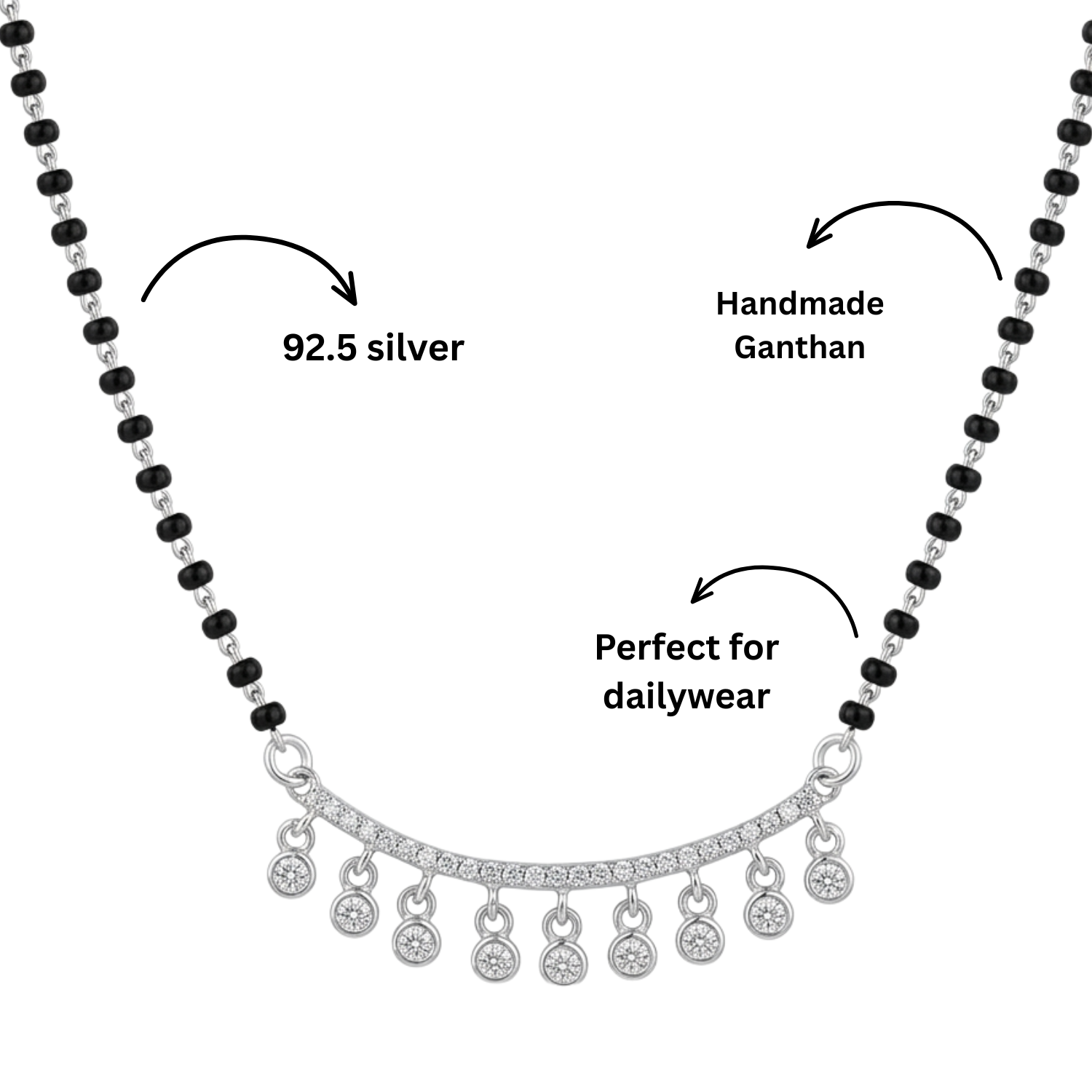 925 Silver CZ Tarangini Mangalsutra