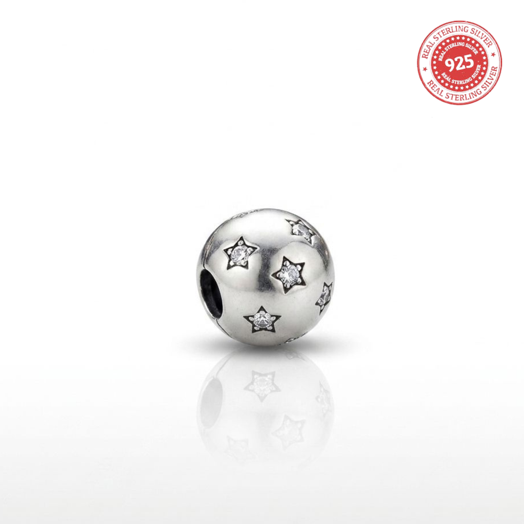 925 Silver Double Star Spacer Bead Charm