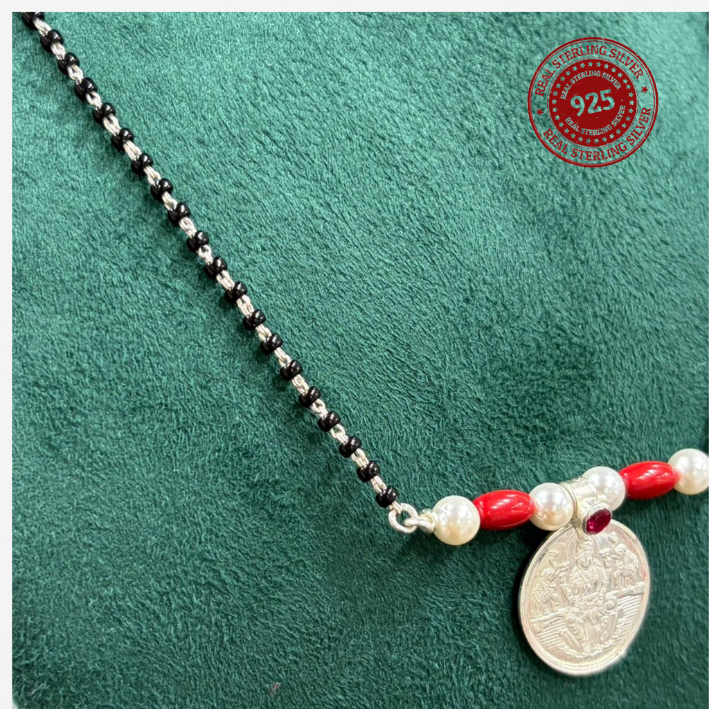 Laxmi Pendant 925 Silver Mangalsutra