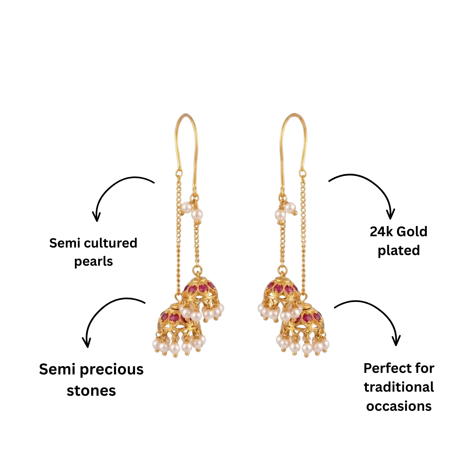 Mrinalini Sui Daga Jhumka (PJD's Jhumka Collection)