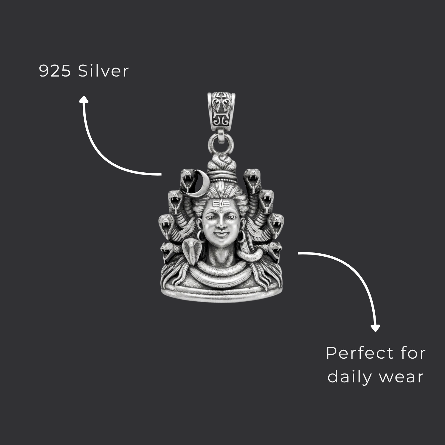 925 Silver Lord Shiva: The Divine Protector Pendant