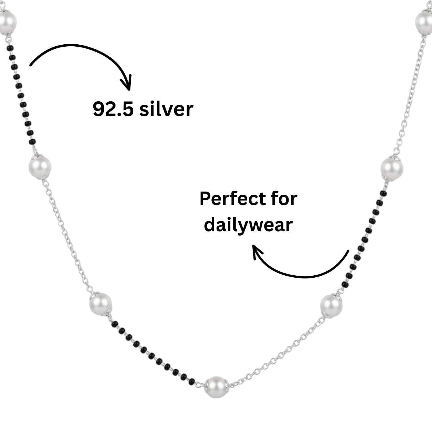 925 Silver Pearl Wave Mangalsutra
